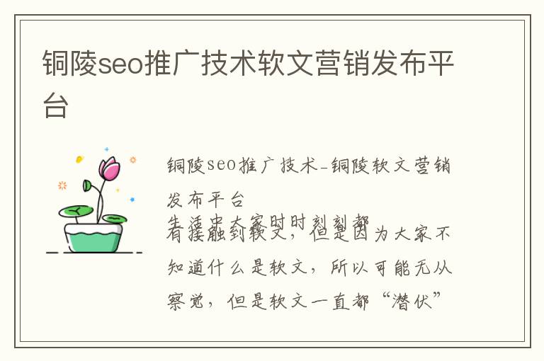 铜陵seo推广技术软文营销发布平台